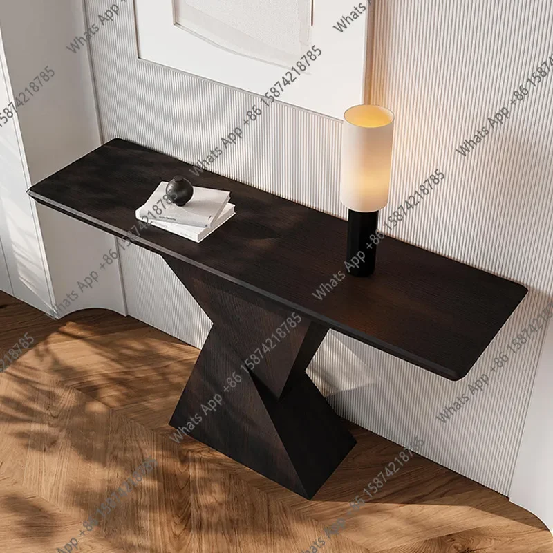 

Xc N68 New Chinese-style Solid Wood Entrance Table Super Narrow Italian Light Luxury Black Walnut Strip Case End View Table