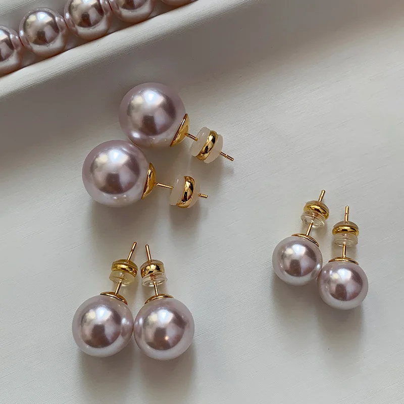 2026 New European and American Silver Needle Pink Purple Freshwater Pearl Earrings Light Luxury High Quality Women's Accessories