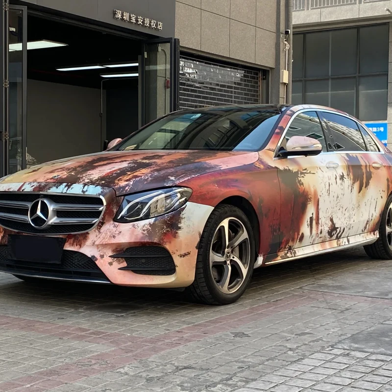 Hot Sale PVC Rusty Car Body Wrapping Sticker Film Design Custom Pattern for Auto Car Vinyl Wrap Foil Air Bubble Free view 2