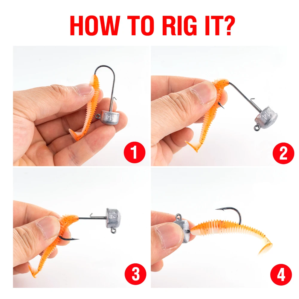 Ned Rig Jig Heads Angelhaken 20 Stück Pilzkopfhaken 2,5–14 g Angelgerät aus Kohlenstoffstahl für weiche Kunststoffköder – Detail 7