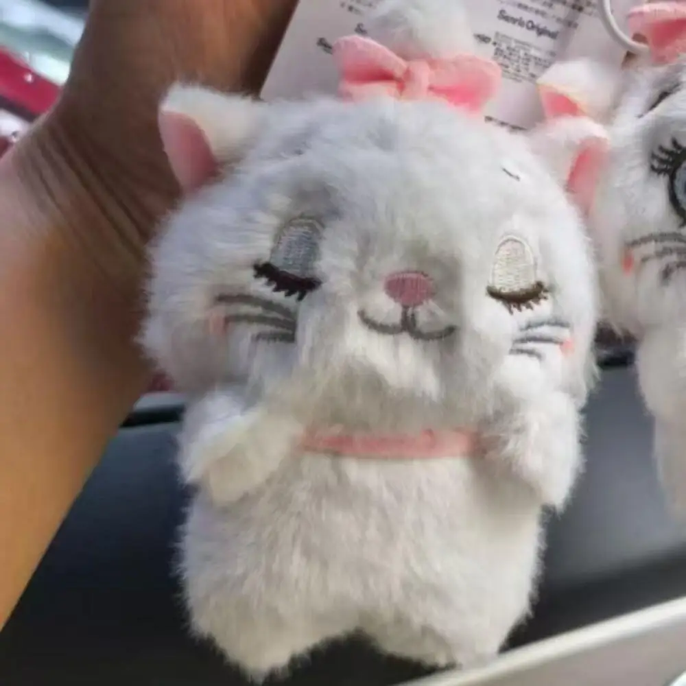 LLavero de peluche de gato Marie de los Aristogatos de Disney, monedero con cremallera de doble capa, mochila portátil, adorno colgante, regalo de Navidad para niña