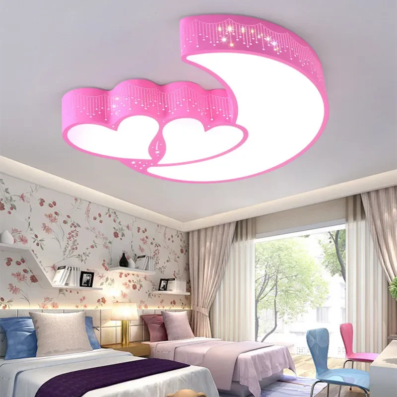 Bedroom Lamp Warm Romantic Led Ceiling Light Girl Pink Wedding Room Lamp Alien Heart Shaped Room Ceiling Lights