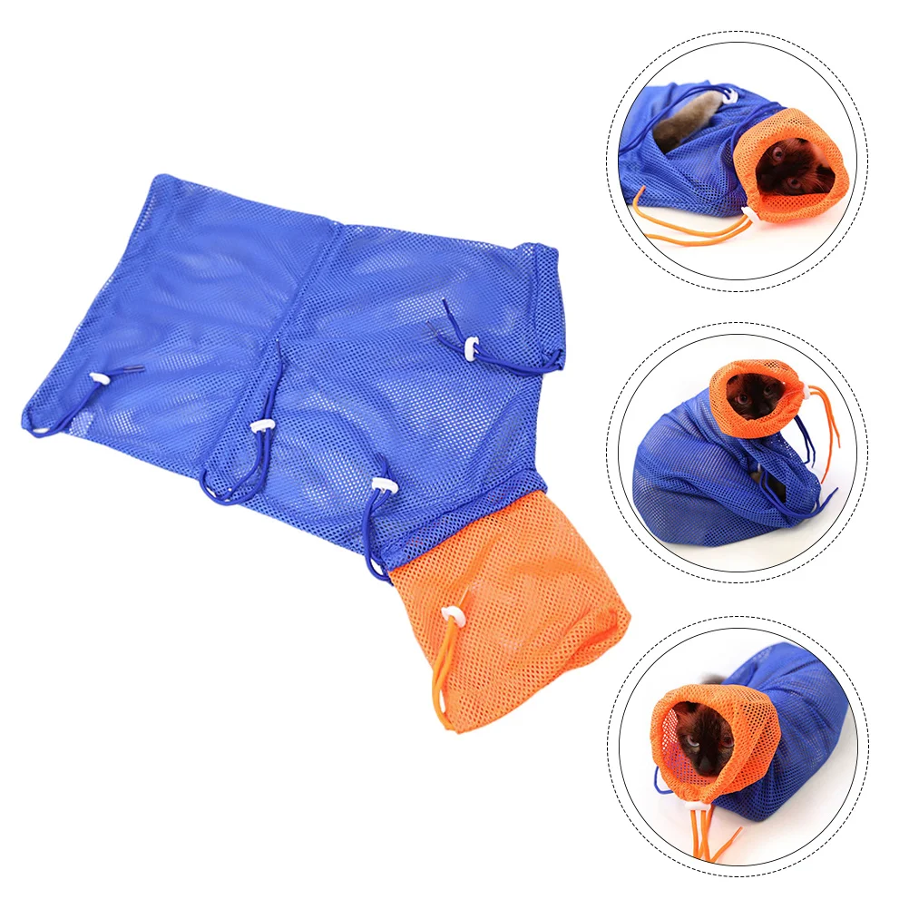 

Cat Bathing Bag Mesh Grooming Pet Shower Net for Nail Trimming Teeth Cleaning Examining Injecting Durable Scratch