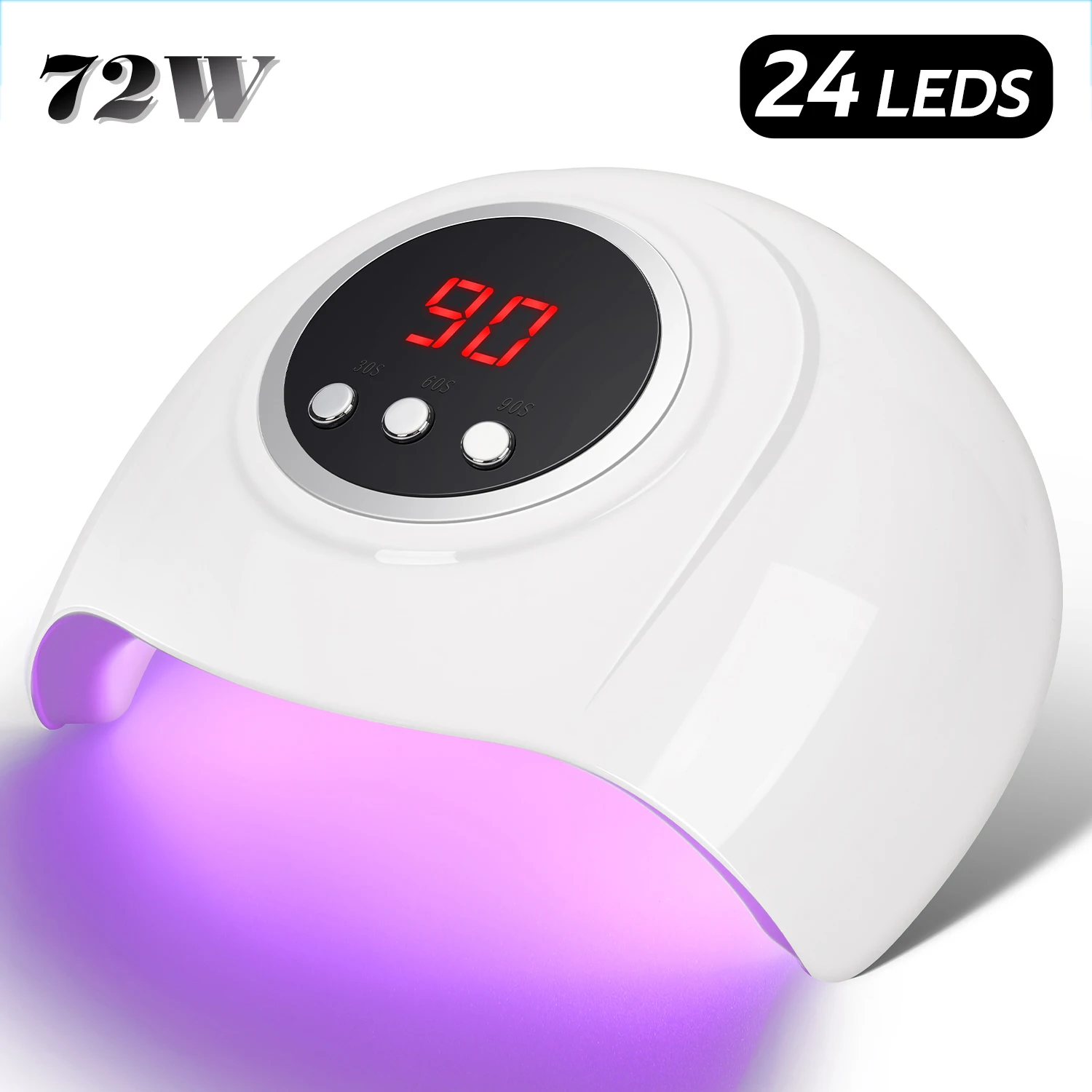 Lámpara UV LED para uñas, Máquina secadora de 24 LED para manicura de secado rápido, 72W, para curar todas las uñas en Gel, herramientas de arte de uñas