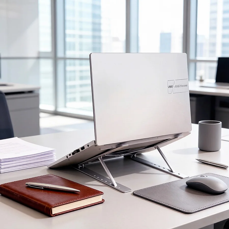New Hot Sale Metal Foldable Laptop Stand, 7-Level Adjustable Height, Non-Slip Hollow Ventilation, Portable Ergonomic Cooling Ris