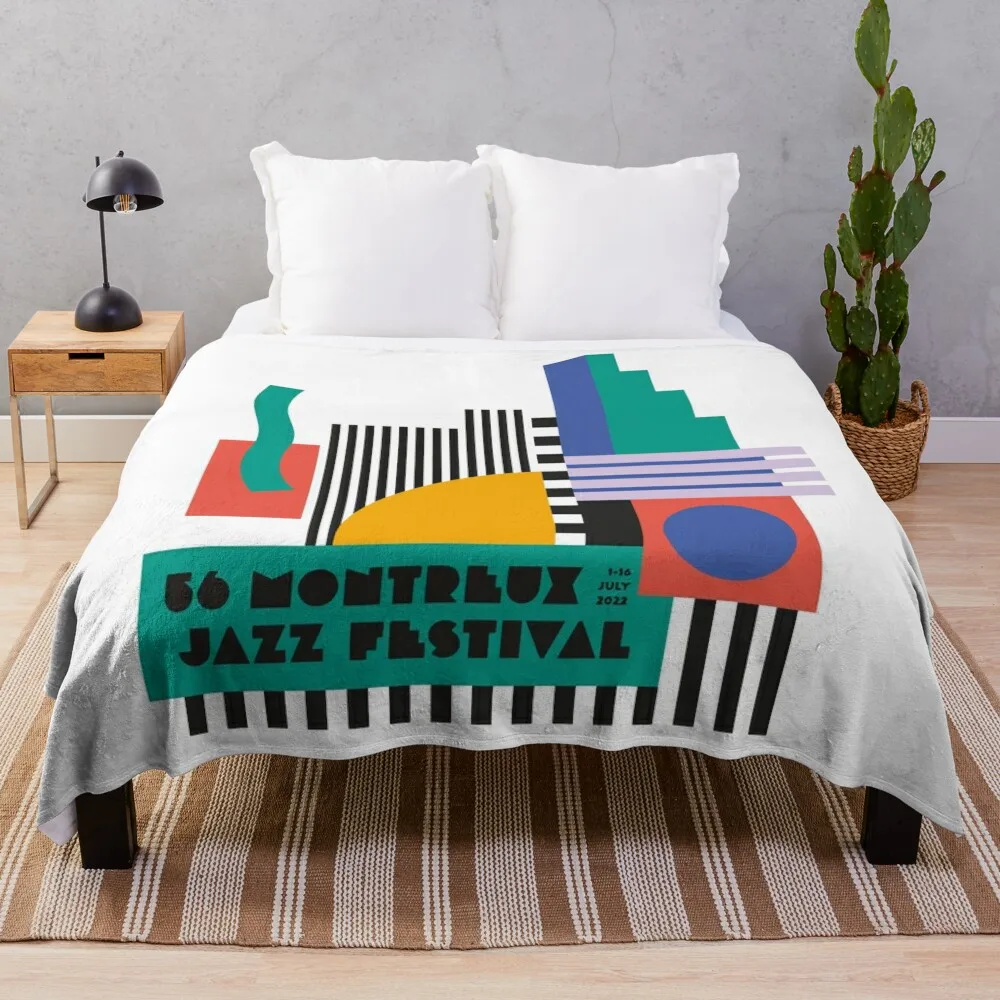 Monteux Jazz Festival Camille Walala 2022 Throw Blanket Beautifuls Sofas Blankets