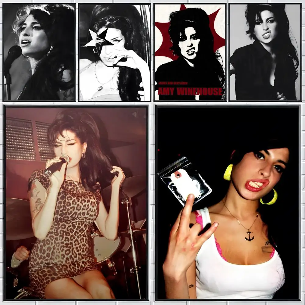 Poster mit der Sängerin Amy Winehouse. Klassische Poster und Wandkunstdrucke eignen sich für Wohnzimmer, Schlafzimmer und Zuhause