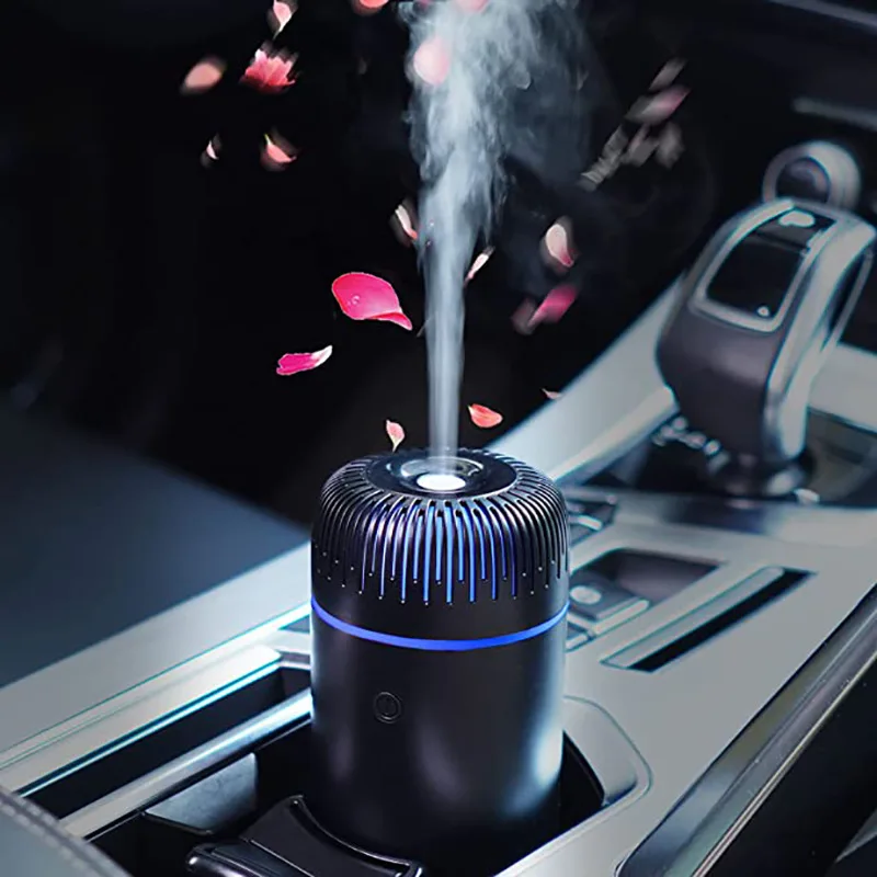 Black Car Essential Oil Diffuser - Portable, 7 Color, USB Humidifier For Office & Bedroom And Car