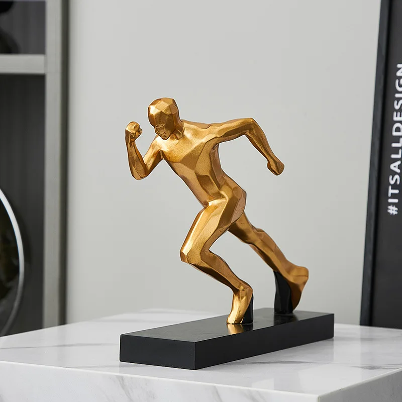 

Modern Art Golden Statue Sculpture For Entrance Living Room Office Desktop Decoration Unique Housewarming Gift Original Design