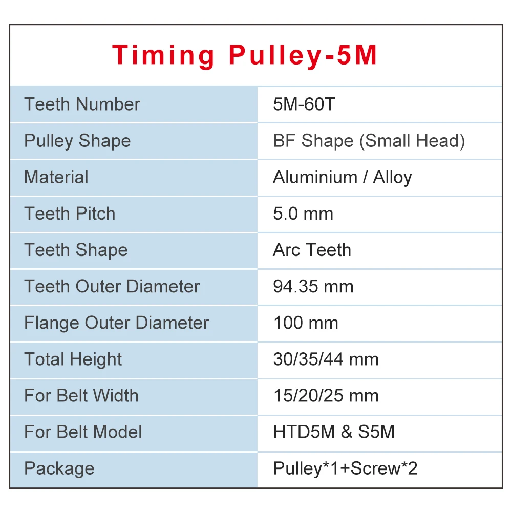 5M-60T Pulley Inner Bore 12/14/15/16/17/19/20 mm Aluminum pulley wheel Slot Width 16/21 mm Fit For Width 15/20 mm 5M-timing belt