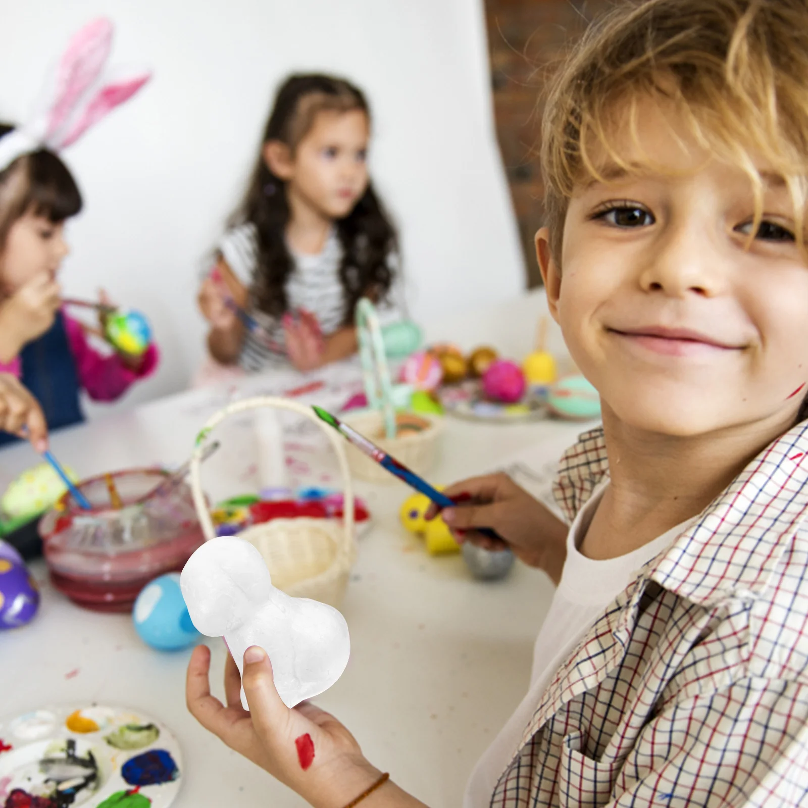 

4pcs Puppy Foam Crafts White Dog Model DIY Painting Puppy Shaped Foam Crafts Decorative Hanging naments Craft Supplies