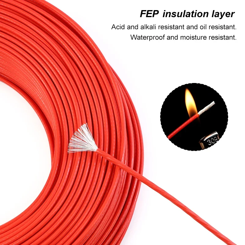 1 ~ 100M PTFE Kawat Elektronik Berlapis Perak FEP Terisolasi Kemurnian Tinggi OFC DIY Speaker Audio Headphone Kabel Tembaga Sinyal HiFi