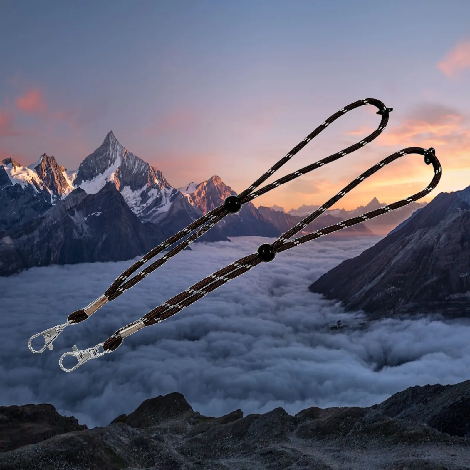 

2x Ski Glove Leash,Winter Gloves Straps Portable for Winter Activities Lanyard String Attachment Straps Connector Adjustable