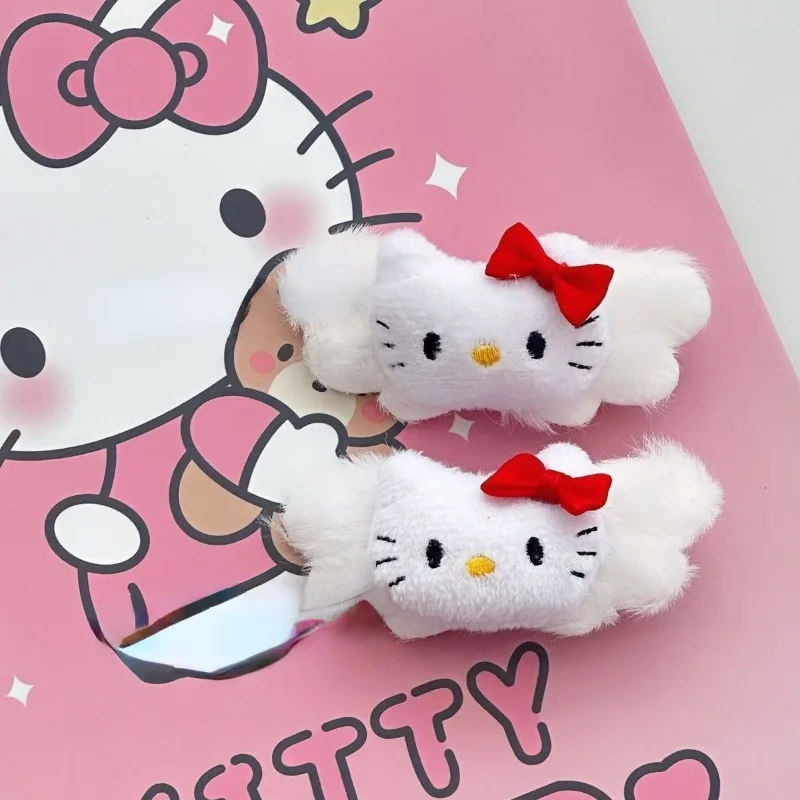 Hello kitty cartoon anime creative trendy sweet girly heart bangs side clip cream hair band hair accessories personalized gift