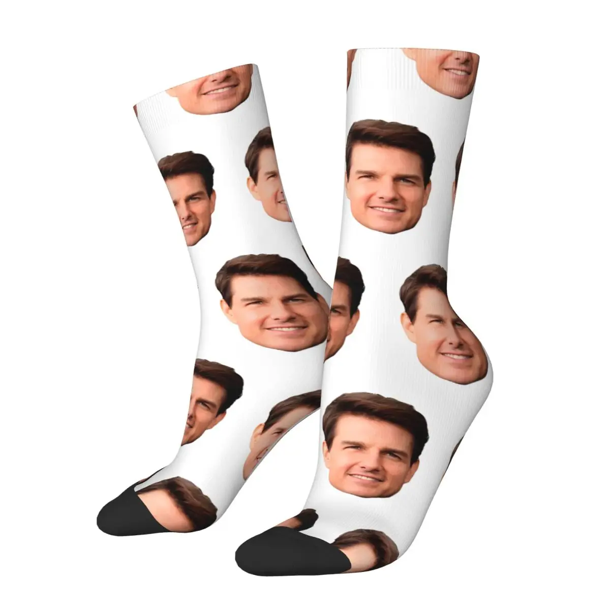 Tom Cruise Face Socks Autumn Stockings Vintage Unisex Men Comfortable Socks Custom Climbing Anti Sweat Socks