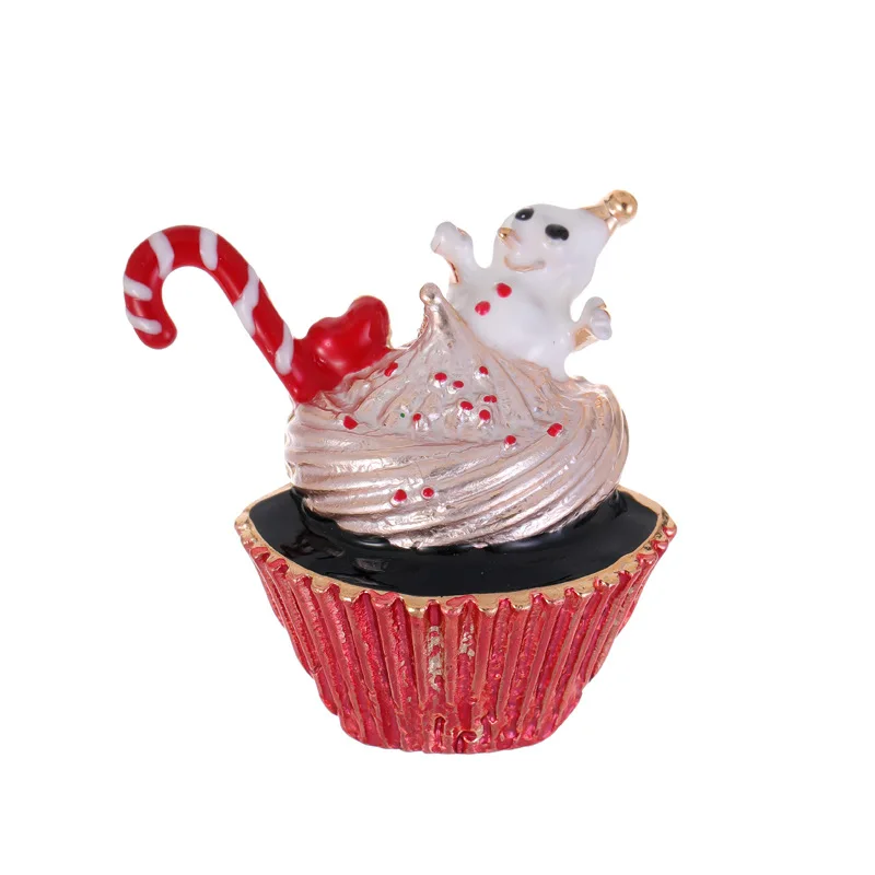 Christmas ice cream cane snowman brooch, high-end pin, pin fastening clothing accessories, decorations, corsages