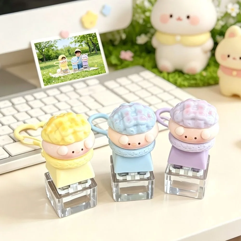 Click Button Fingertip Button Keychain Keyboard Switche Trinket Mechanical Switch Keychain Funny With LED Light