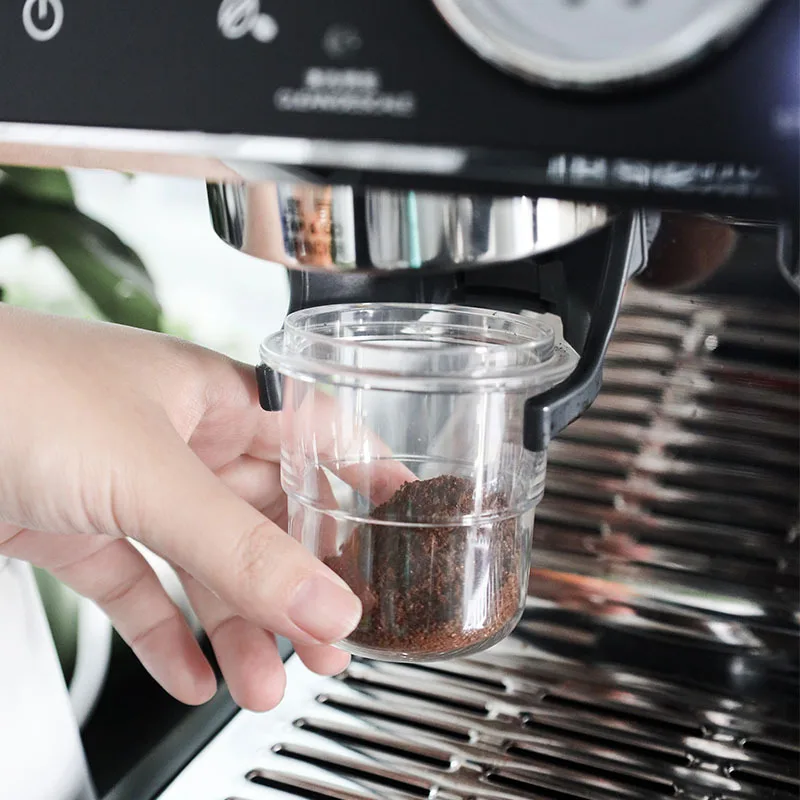 58 مللي متر كوب جرعات القهوة أسود واضح إسبرسو مقهى مكافحة تحلق مسحوق ماكينة القهوة أدوات استنشاق القدح #3