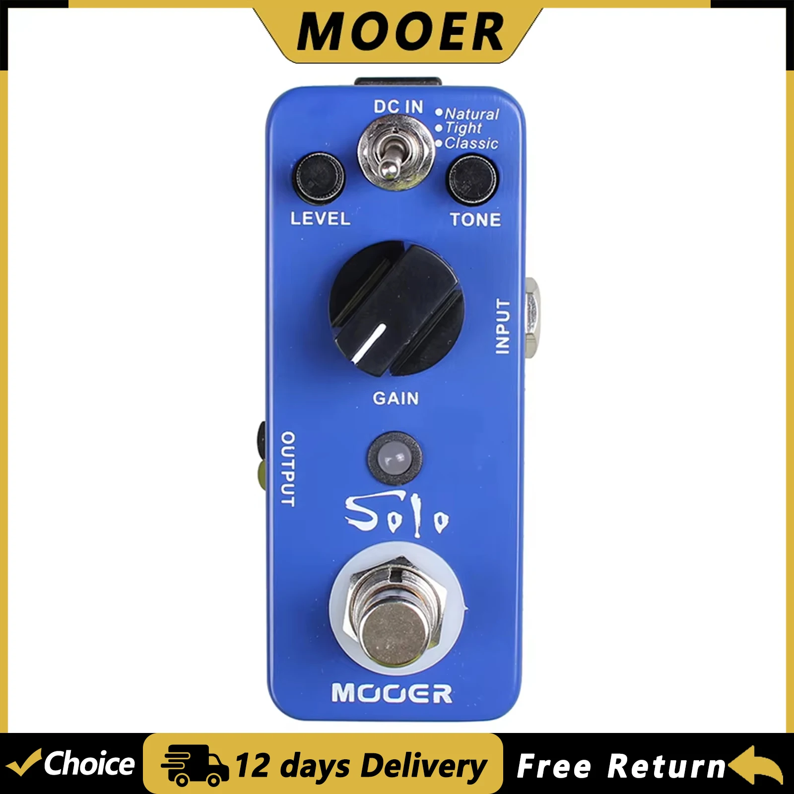 

Гитарная педаль эффектов MOOER SOLO High-Gain Distortion, 3 режима (Natural/Tight/Classic), True Bypass, запчасти и аксессуары для гитар