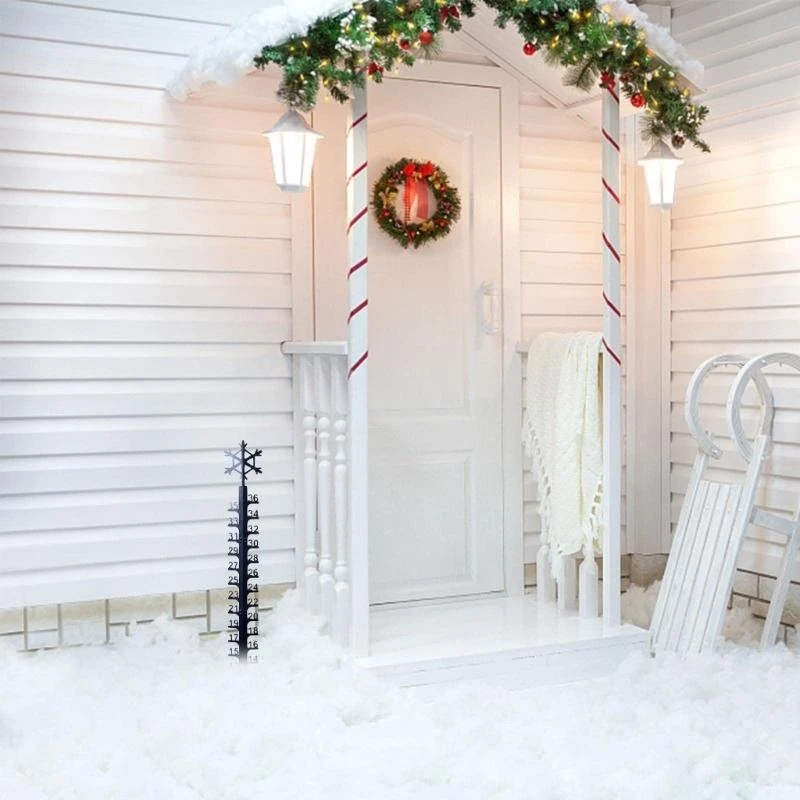 Metal Snow Measuring Ruler Snowflake Measure Gauge Accessory Household for Outdoor Garden Yard Lawn Measuring C5AD
