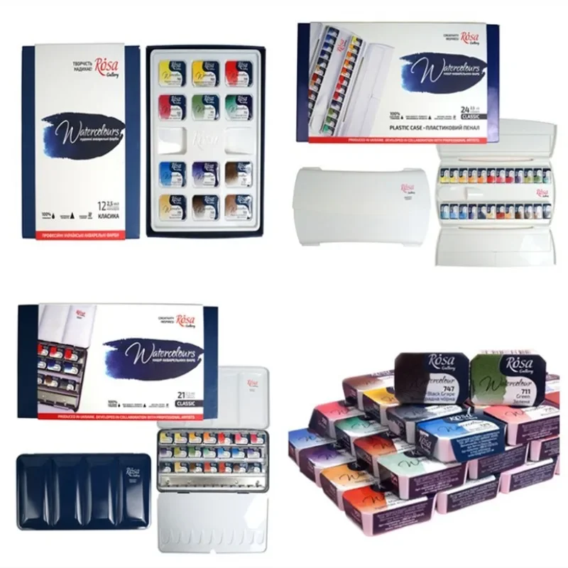 

12/21/24Color Solid Watercolor Full Block Single Box Set Artist Grade Art Supplies Hand Painted Figure Illustration Pigment