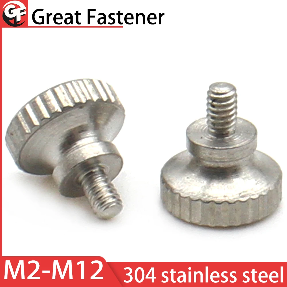 

1/2/6PCS 304 Stainless Steel High Step Thumb Bolt M2 M2.5 M3 M4 M5~M12 Hand Grip Knob Bolts Knurled Thumb Screws Length 3 - 35mm