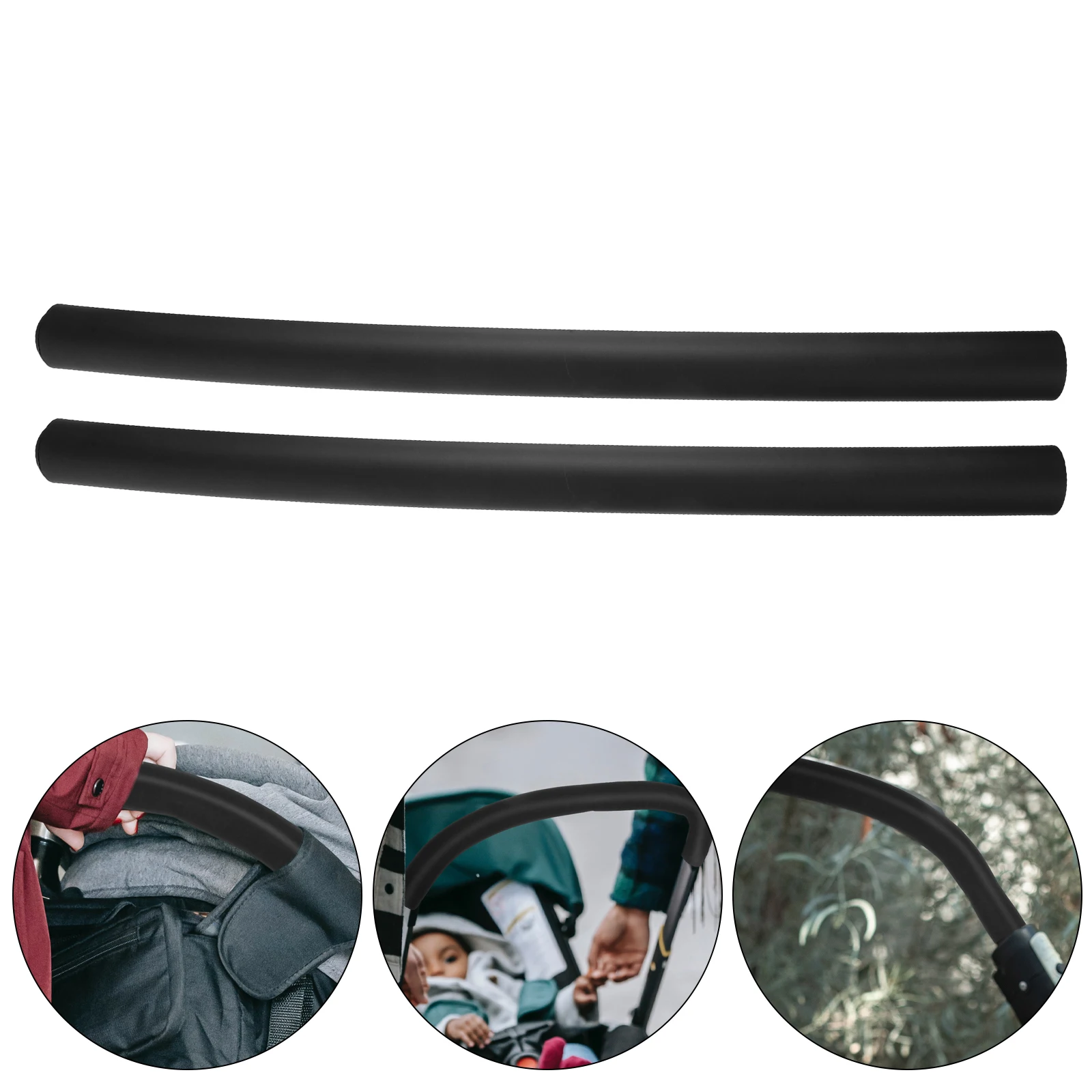 

2pcs Stroller Handle Cover Sponge Soft Grip Easy Installation Universal Fit For Most Baby Strollers Handlebar Protector Sleeve