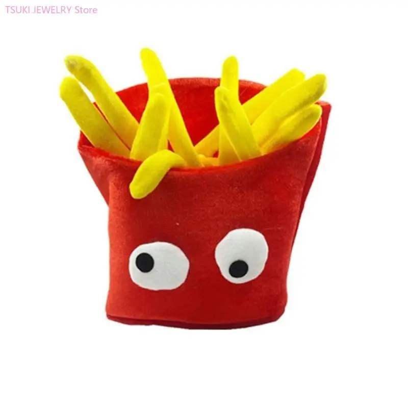 62KE French Fries Head Cover Hat Headgear Prank Cosplay Supplies