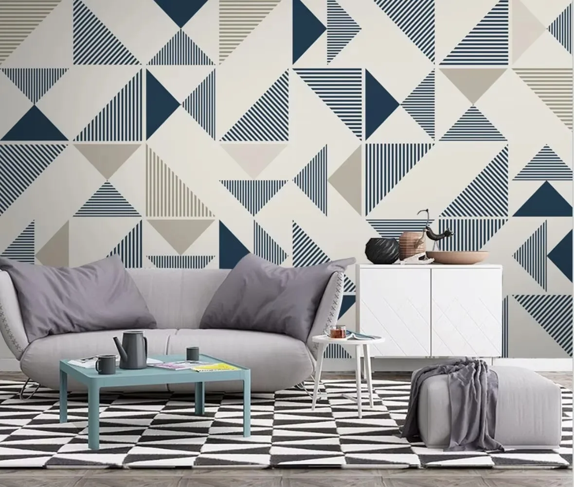 Modern minimalist abstract geometric pattern wallpaper sofa TV background wall painting home decoration room photo 3d wallpaper