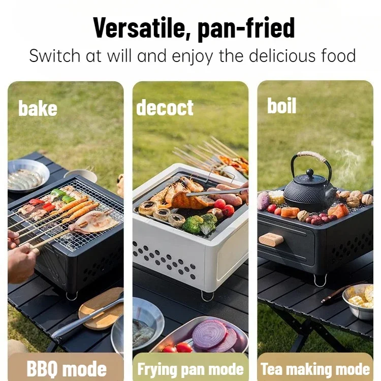 Square Charcoal Grill Stove 3