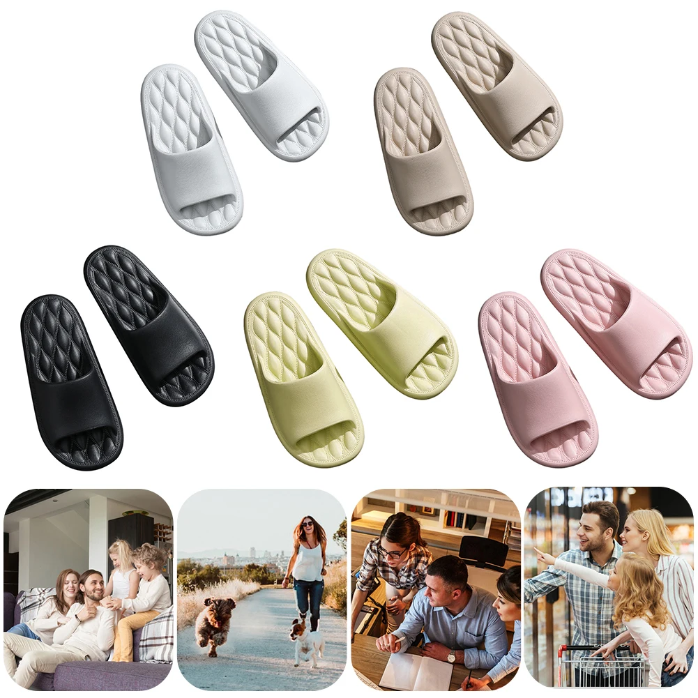 Толстые тапочки на платформе, однотонные летние шлепанцы с облаками, нескользящие домашние сандалии, мягкая обувь на плоской подошве из ЭВА для домашнего отеля