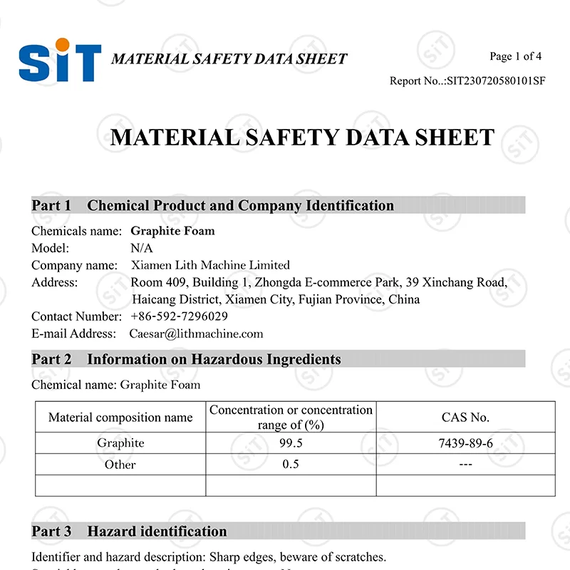 Lab Research Optional Size High Purity Metal Foam Electrode 3D Graphite Foam Sheet for Battery Material