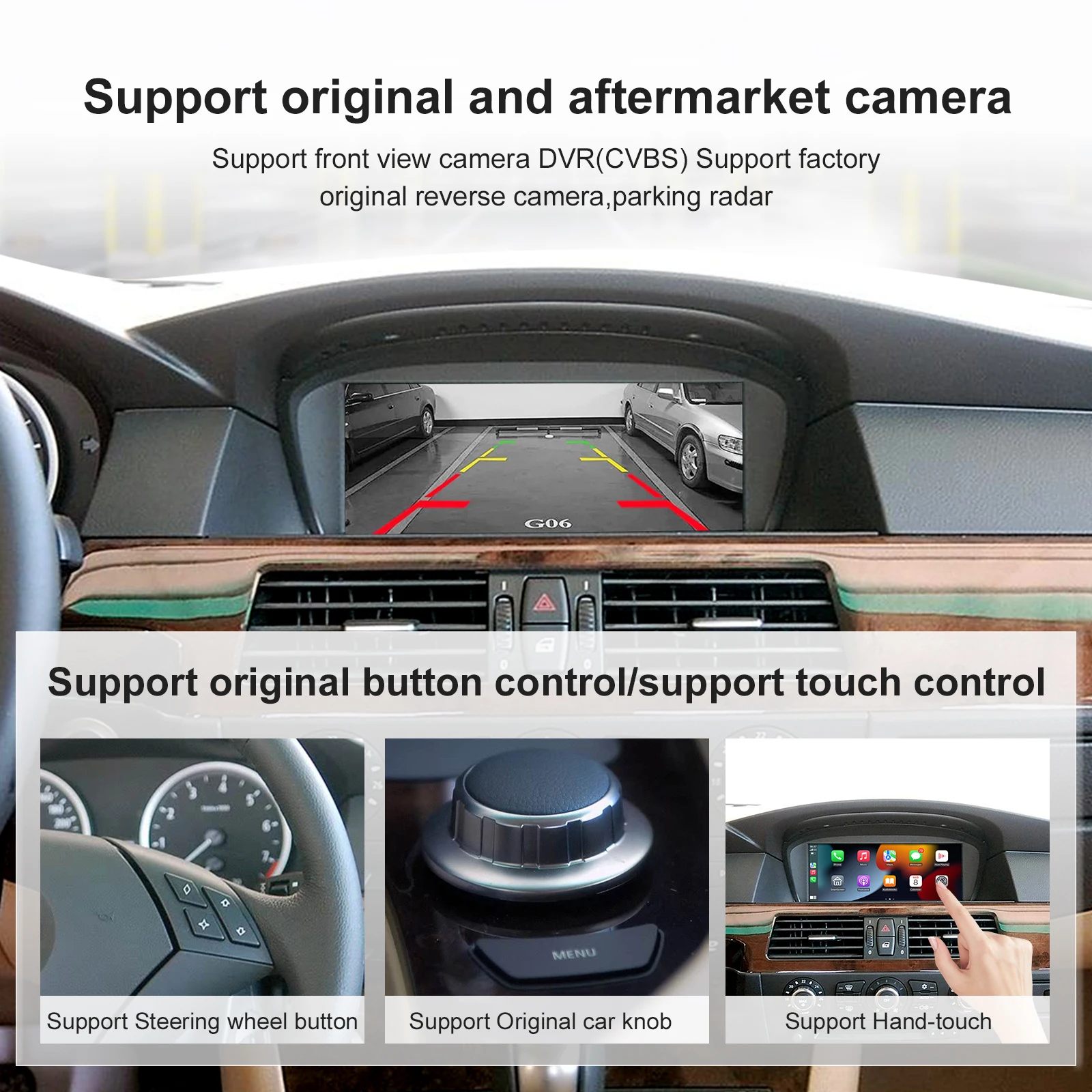 8.9inch Wireless Linux CarPlay Android Car Multimedia Screen for BMW 3 5 Series CCC, E60/E63/E64/E90/E91/E92/E93 2005-2010 view 4