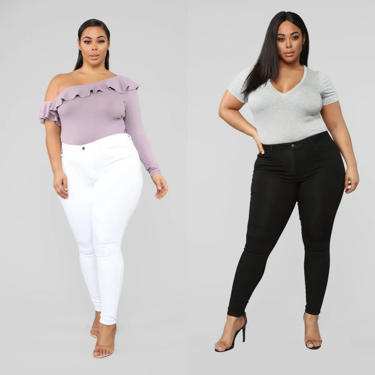 2023 New Black White Plus Size Jeans For Women Fashion High Waist Stretch Slim Denim Pencil Pants Casual Female Clothing XL-4XL