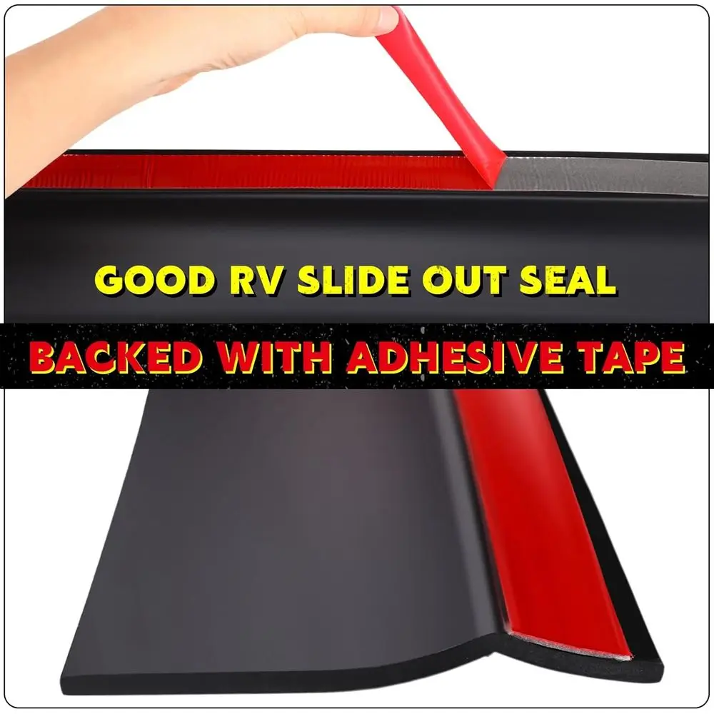 المطاط RV الشريحة خارج الختم الطقس تجريد ممسحة الأختام مع شريط لاصق شاحنة سوداء تجريد العربة المطاط الشريحة خارج الختم ل