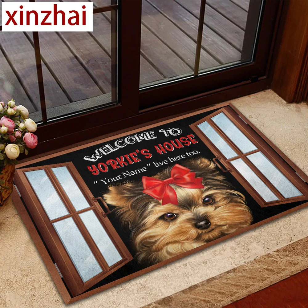 CLOOCL Yorkshire Terrier Dogs Doormat Personalized Gifts Doormat Floor Mat Home Creative Super Soft Absorbent Bathroom Door Mat