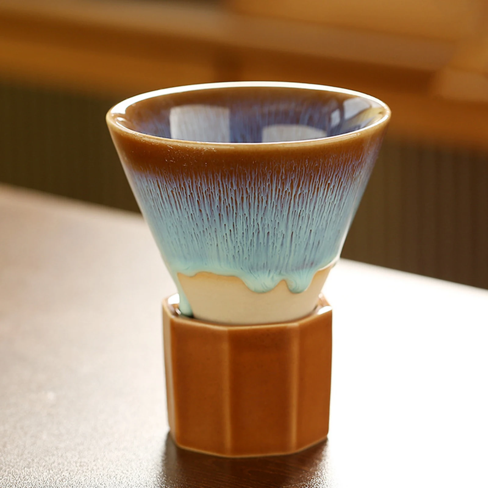 

Керамическая кофейная чашка, стоячая воронка, художественные чашки для латте, высокая эстетика, градиентная чашка, посуда для кофе, вина, сока, напитков, чая