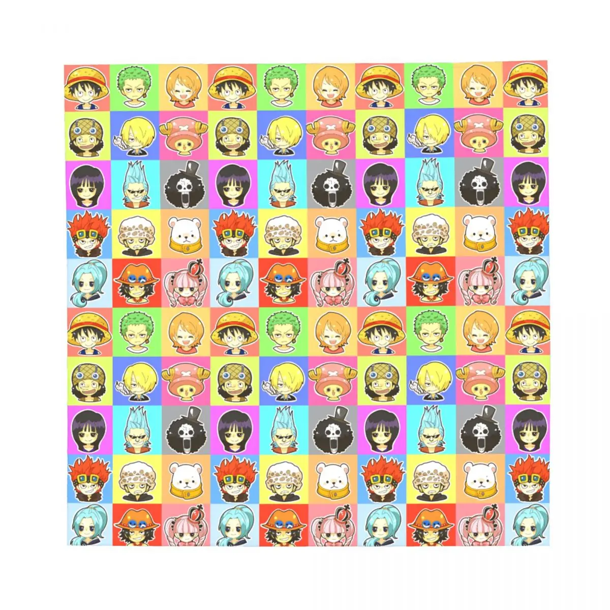 55CM Zoro O-One P-Piece Bandana Birthday Trips Fashion Square Neck Scarf Women Men Anime Classic Manga Movie Hair Band