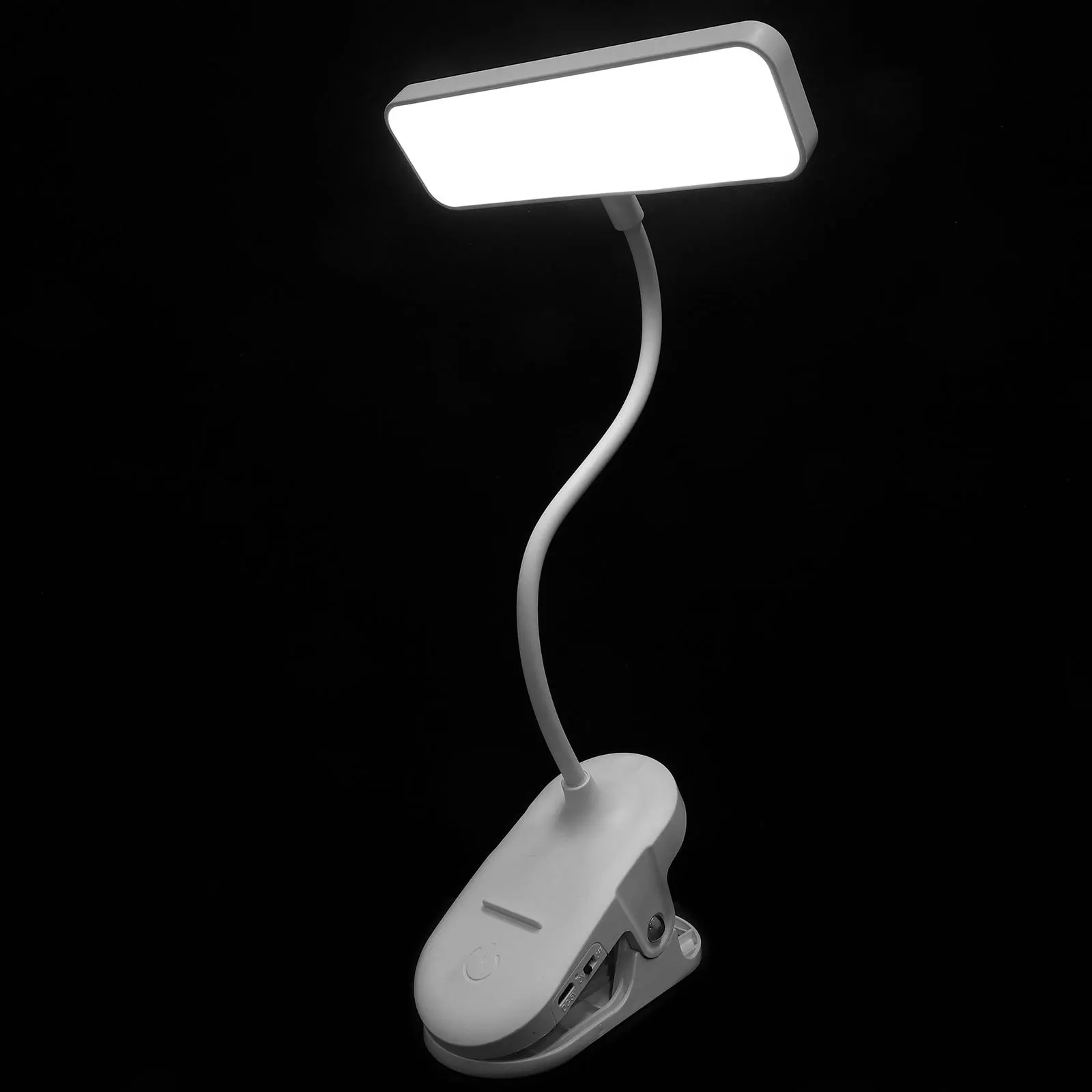 

LED Desk Lamp with Clip Rechargeable Reading Light Portable Bedside Table Light for Reading Study Compact Design Multi-Surface