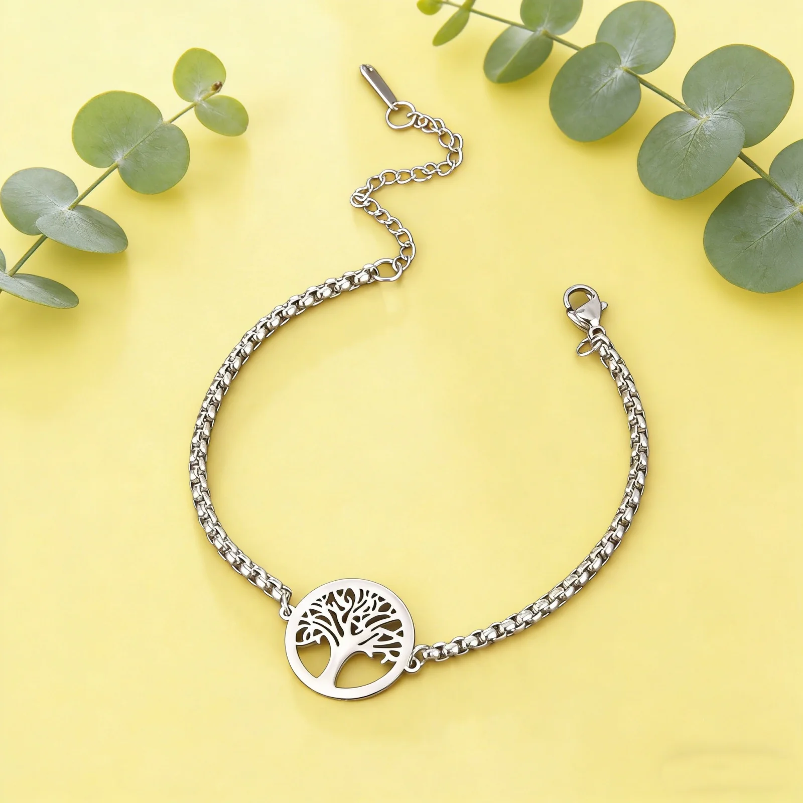 Tree of Life Charm Bracelet Viking Stainless Steel Adjustable Chain Bracelets Pulsera Amulet Jewelry Gift for Women Men
