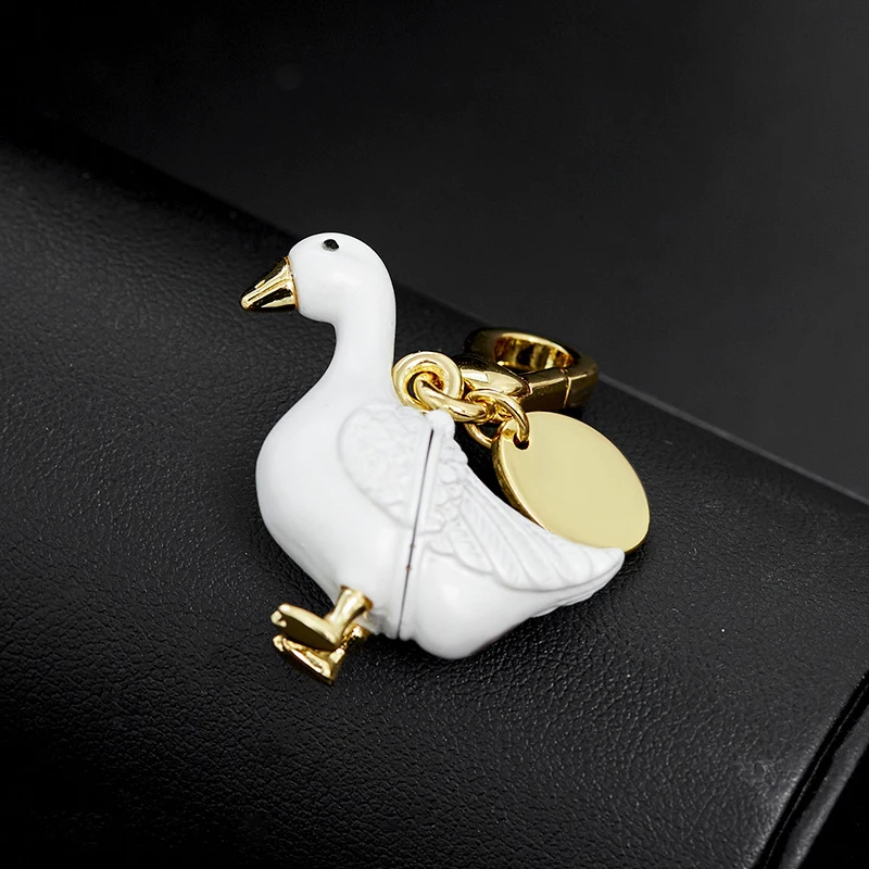 Enamel Glaze Crown Print Openable Gray Swan Pendant Duck Egg Fashion Pendant Necklace For Women Suitable For Parties