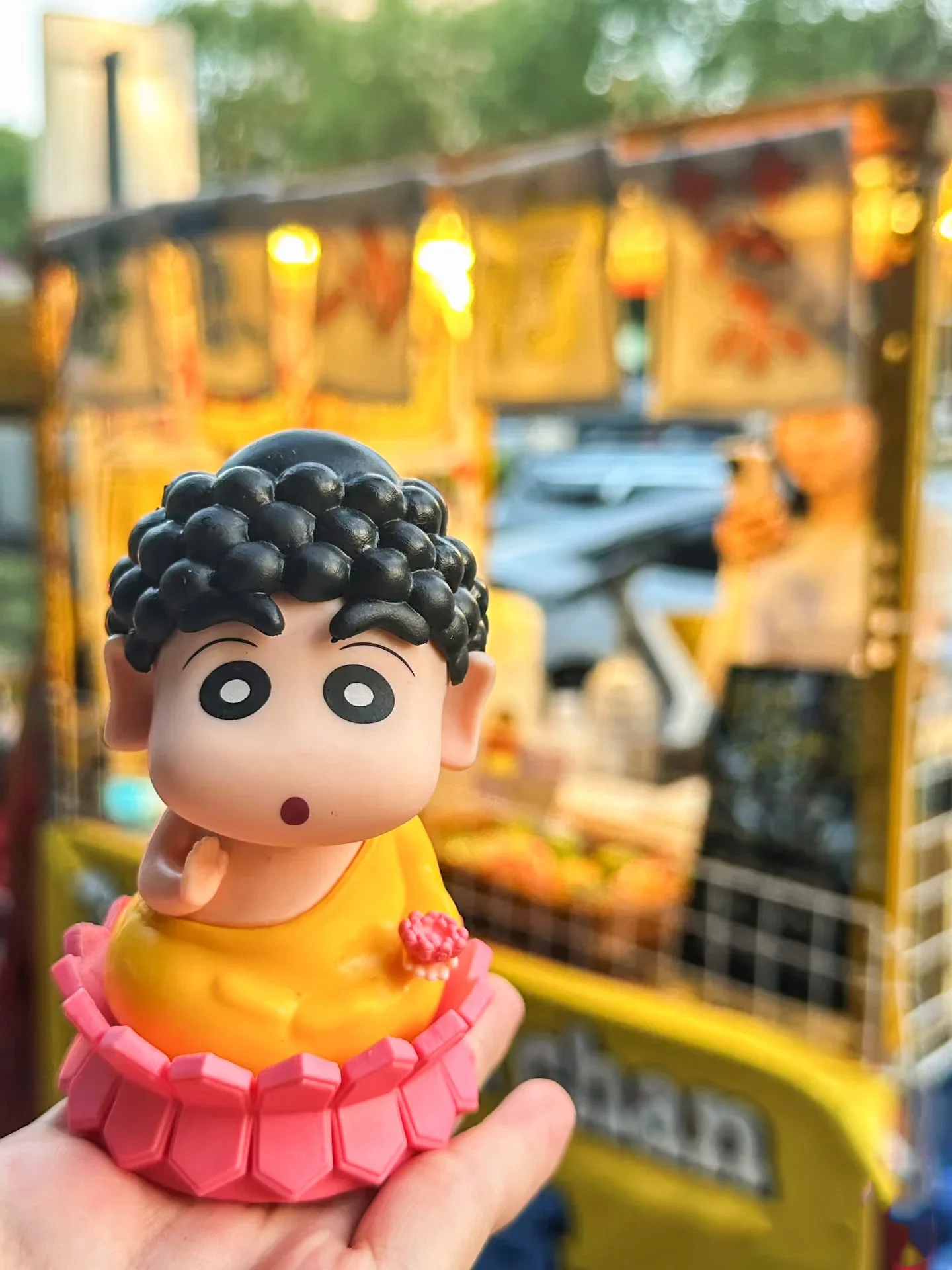 Crayon Shin Chan Cos Buddha Good Luck Compassion Actionfigur Lustige Kawaii-Puppe Hochwertiges PVC-Modell Sammlerspielzeug – Detail 3