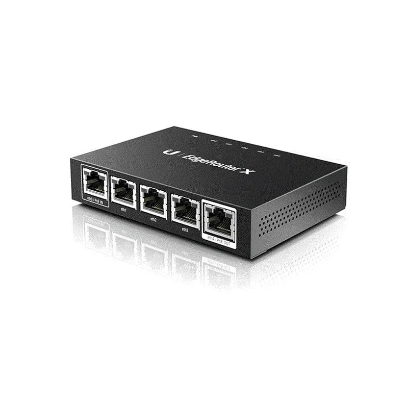 

For Ubiquiti ER-X EdgeRouter X – Advanced Gigabit Ethernet Router with 256MB Storage, 5x Gigabit RJ45 Ports & PoE Switch