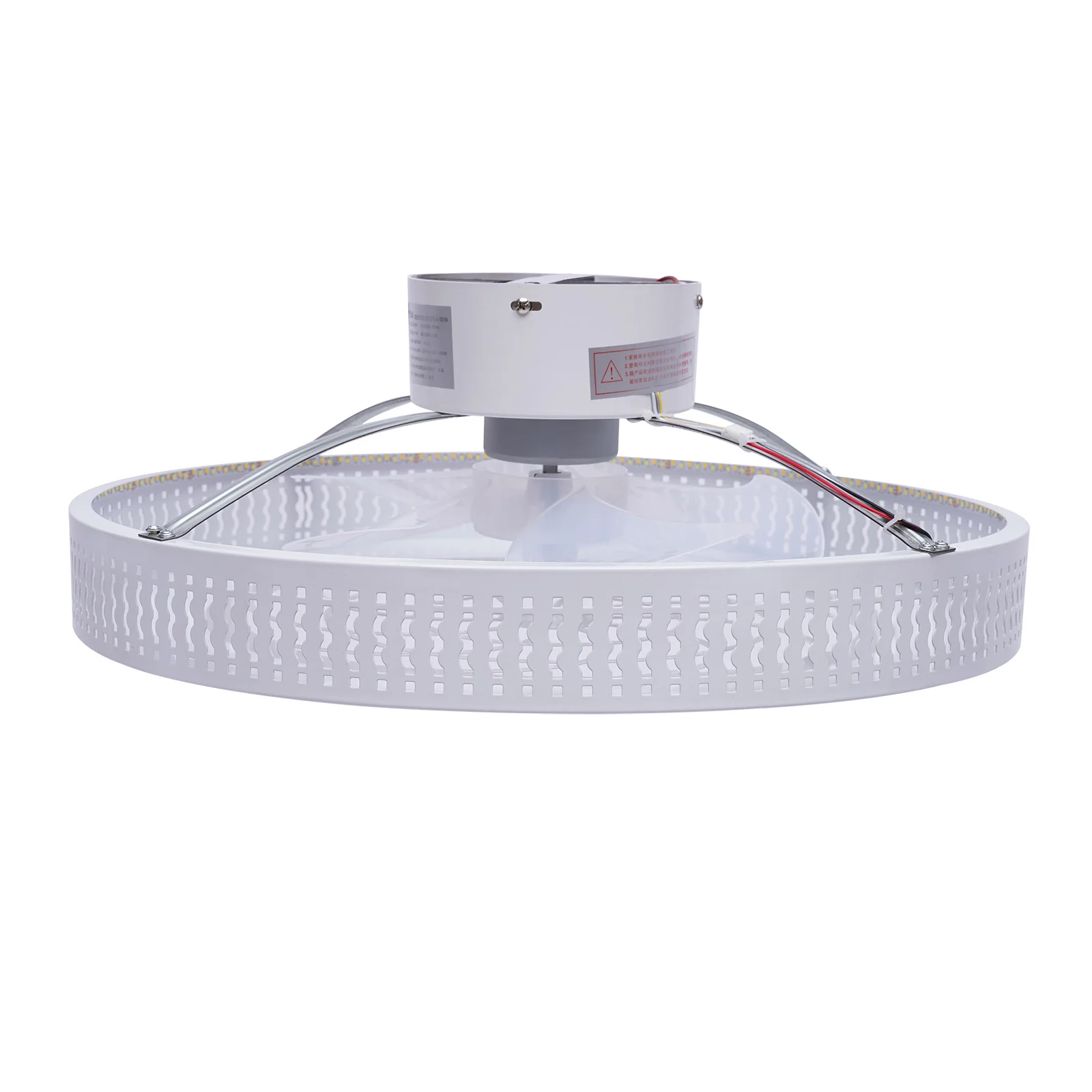 Plafonnier Ventilateur Rond Fermé à Intensité Réglable, Design Moderne, 20.5 Pouces