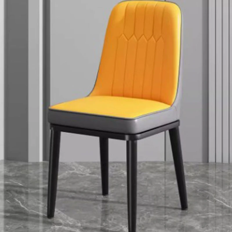 Eaiting Orange Dining Chairs Yellow Nordic Ergonomic Metal Dining Chairs Modern Lounge Cadeiras De Jantar Home Furniture