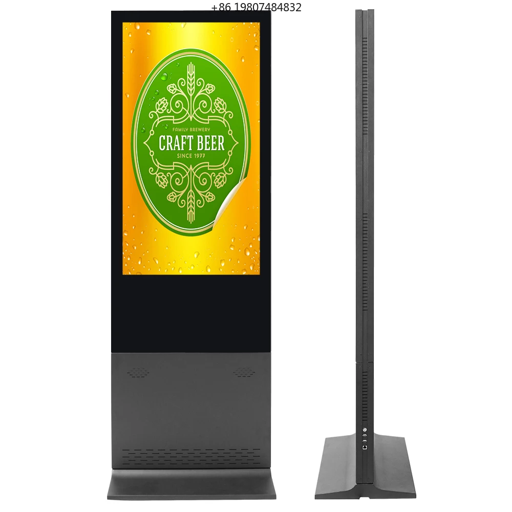 Factory Wholesale 55 Inch Free Standing Touch Screen Double Sides LCD Digital Signage, for Advertising Totem Digital Marketing