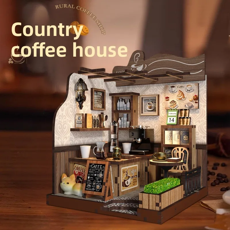 DIY Book Nook Kit, Wooden 3D Puzzle Miniature Loft House Model Building Set Desktop Decor Creative Gift for Adults