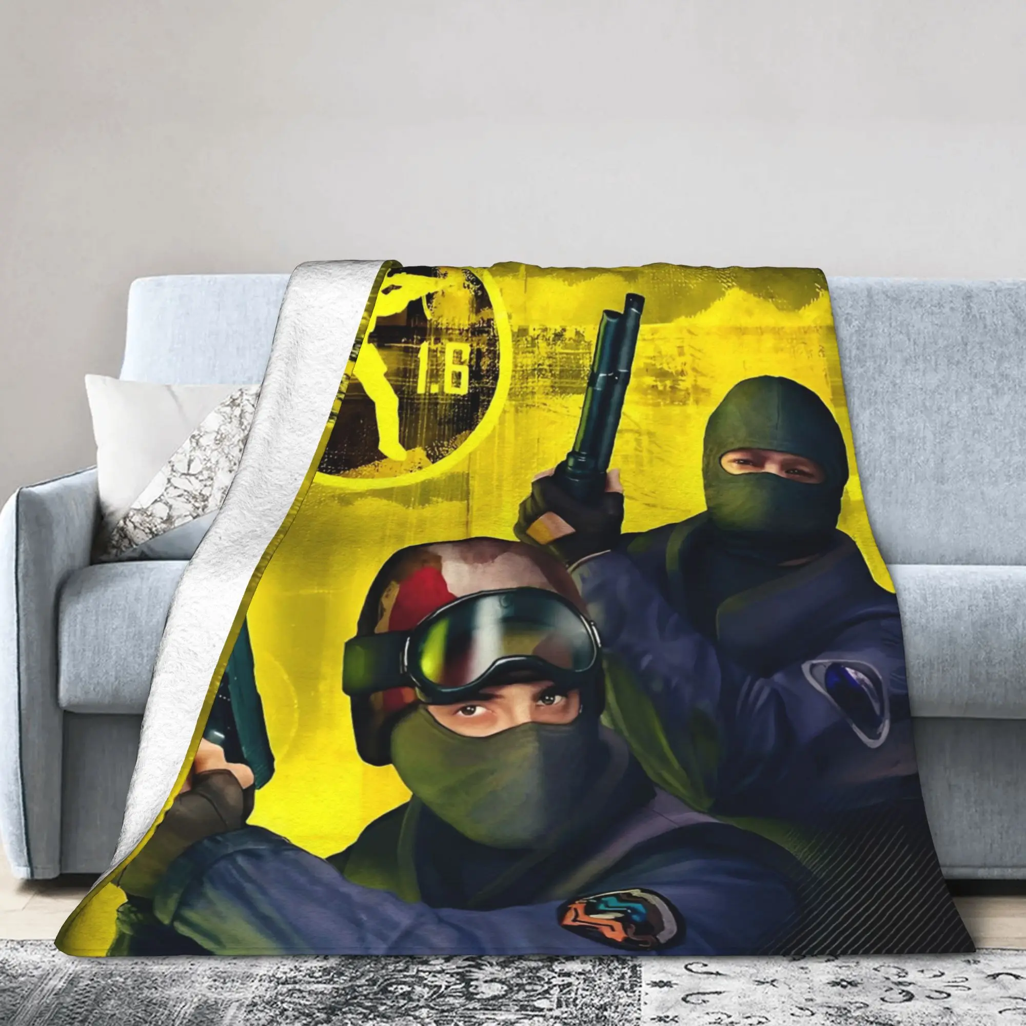 Counters Shooting Game Striking Go Blanket Art Flannel Awesome Breathable Throw Blankets for Home Winter Office
