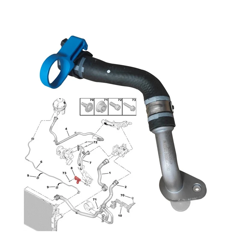 

Metallic Silver Turbo Coolant Pipe for Vauxhall Grandland X 1.2T 2017 2021 Crossland X 1.2T 2017 2020 9808017580