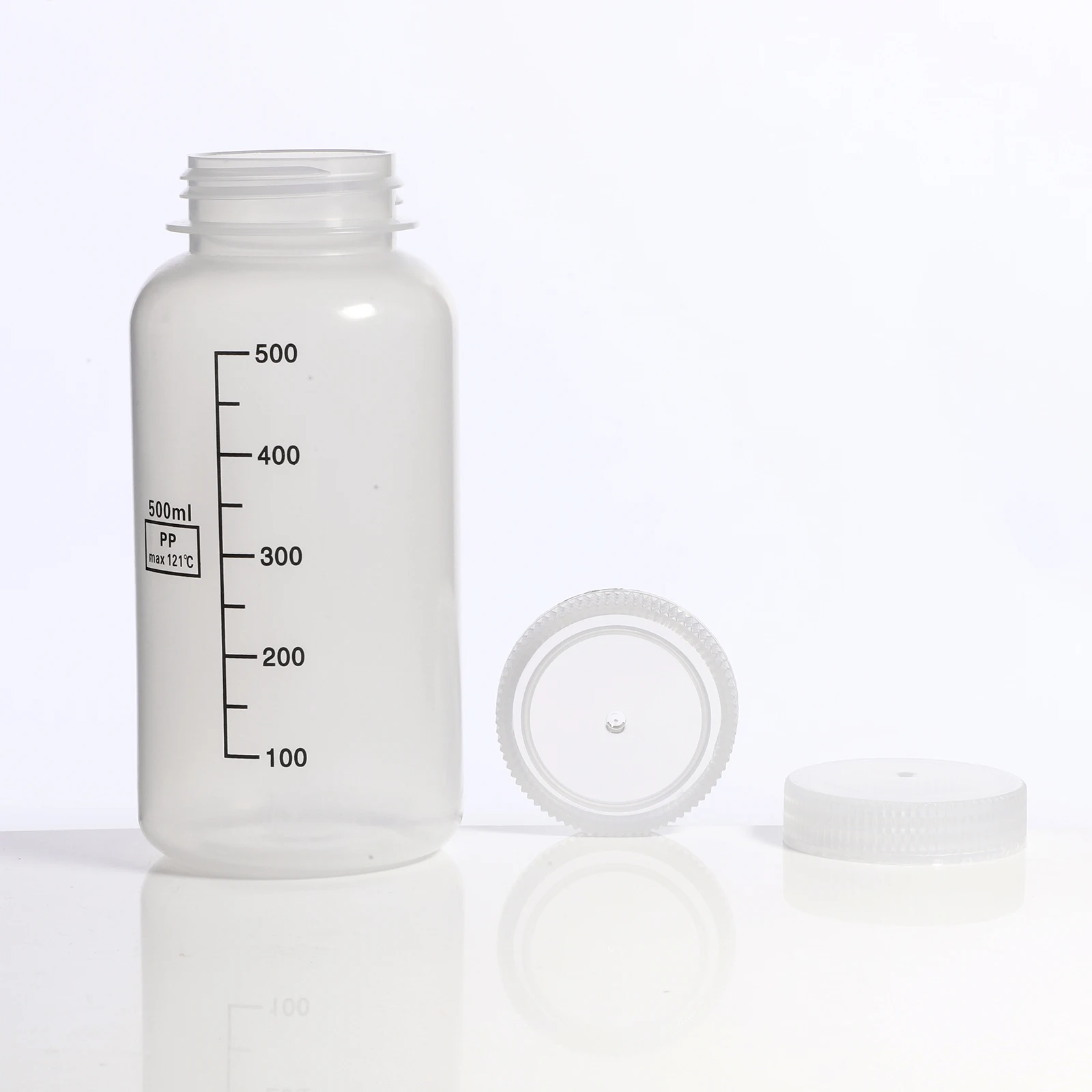 

250/500ML Chemicals Reagent Bottle Transparent Plastic Laboratory Sample Bottles with Lid Empty Liquid Containers Refillable Jar